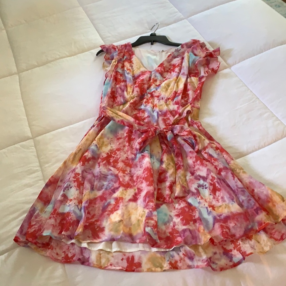 Multi colored ruffle dress